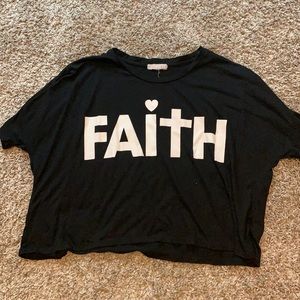 Forever21(size:M) black “faith” cropped tee